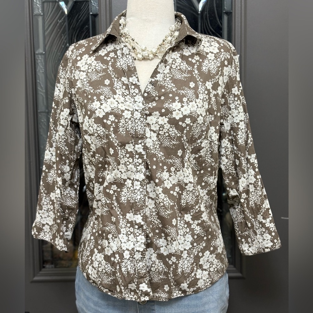 Columbia Sportswear XCO  Floral Pearl Snap Front Women's  Top